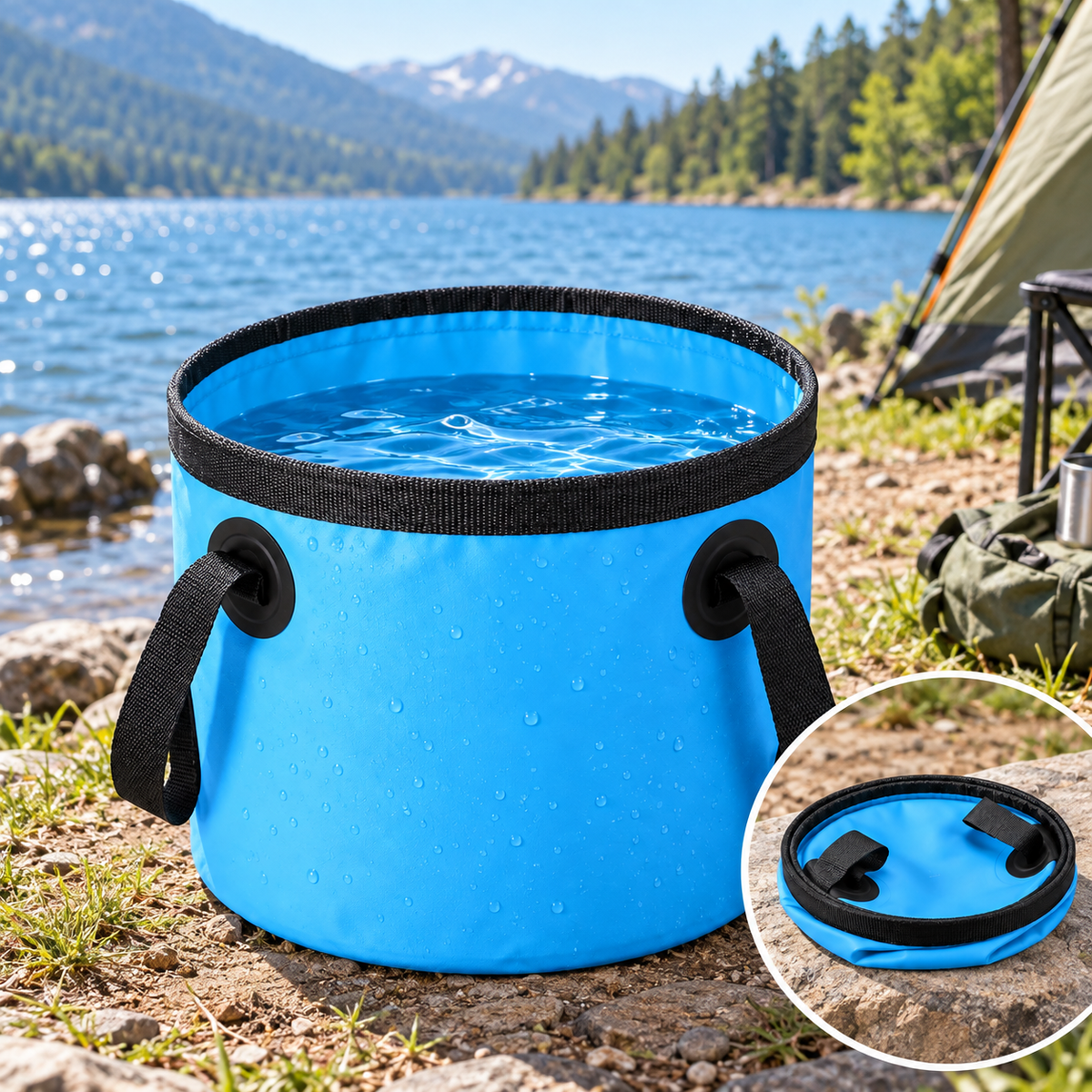 Seau pliable 20 L – Camping, pêche & outdoor