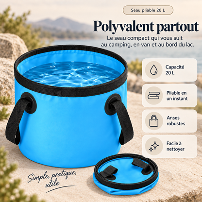Seau pliable 20 L – Camping, pêche & outdoor