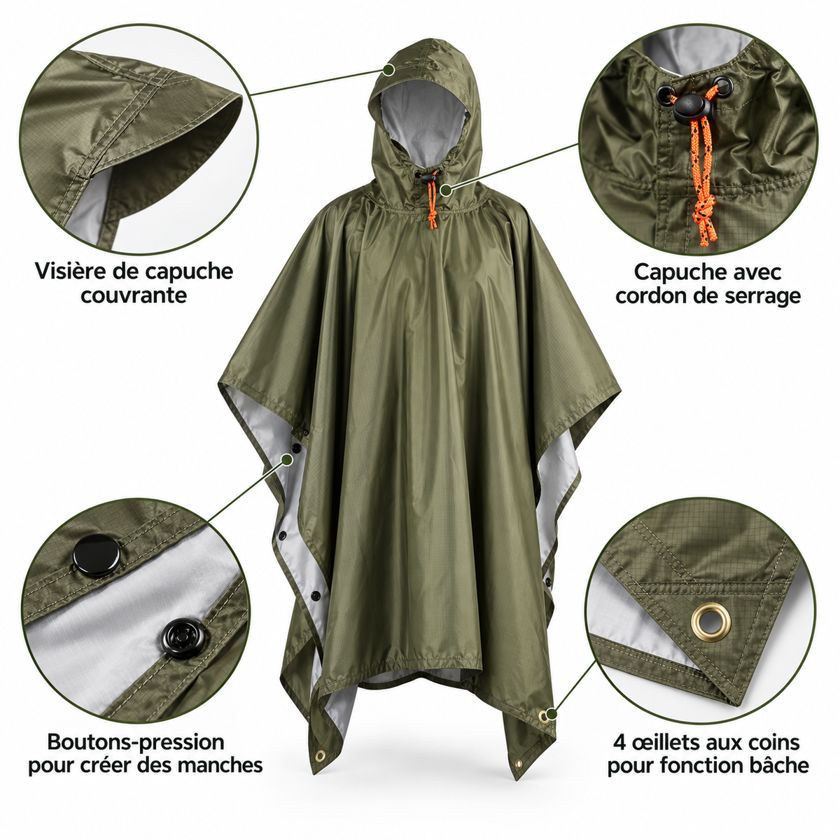 Traileno StormPoncho – Poncho Outdoor 3-en-1