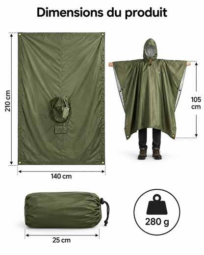 Traileno StormPoncho – Poncho Outdoor 3-en-1