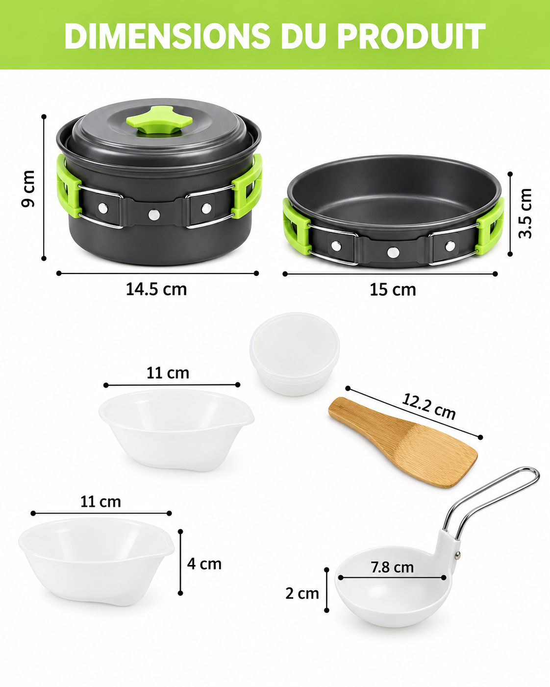 Traileno CampCook – Kit Cuisine Compact 1–2 Personnes