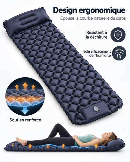 Traileno AirPad – Matelas de Camping 1 place avec Pompe Intégrée